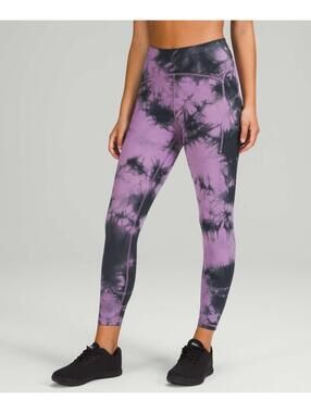 Lululemon Power Thru High-Rise Tight 25" Over Tie Dye Wisteria Purple Graphite 4